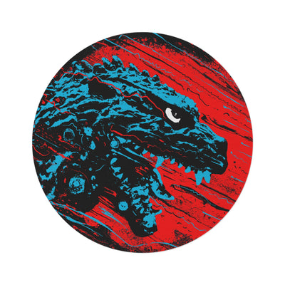 J. Bannon "Destroyer Of Worlds: Red & Blue" Round Rug