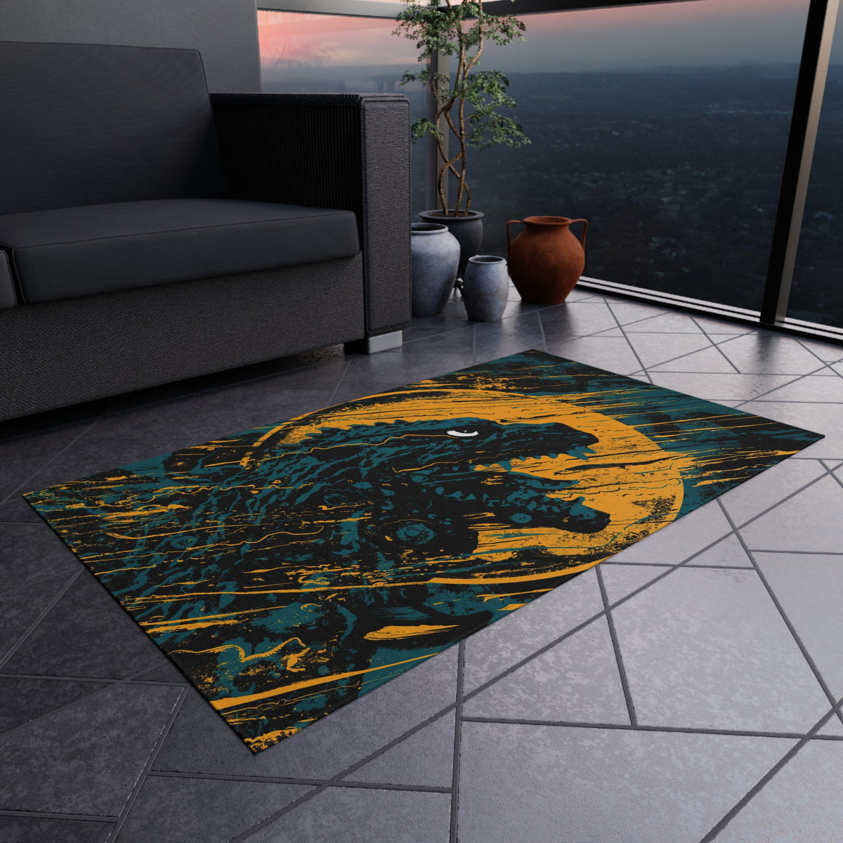 J. Bannon "Destroyer Of Worlds: Lightning" Indoor / Outdoor Rug