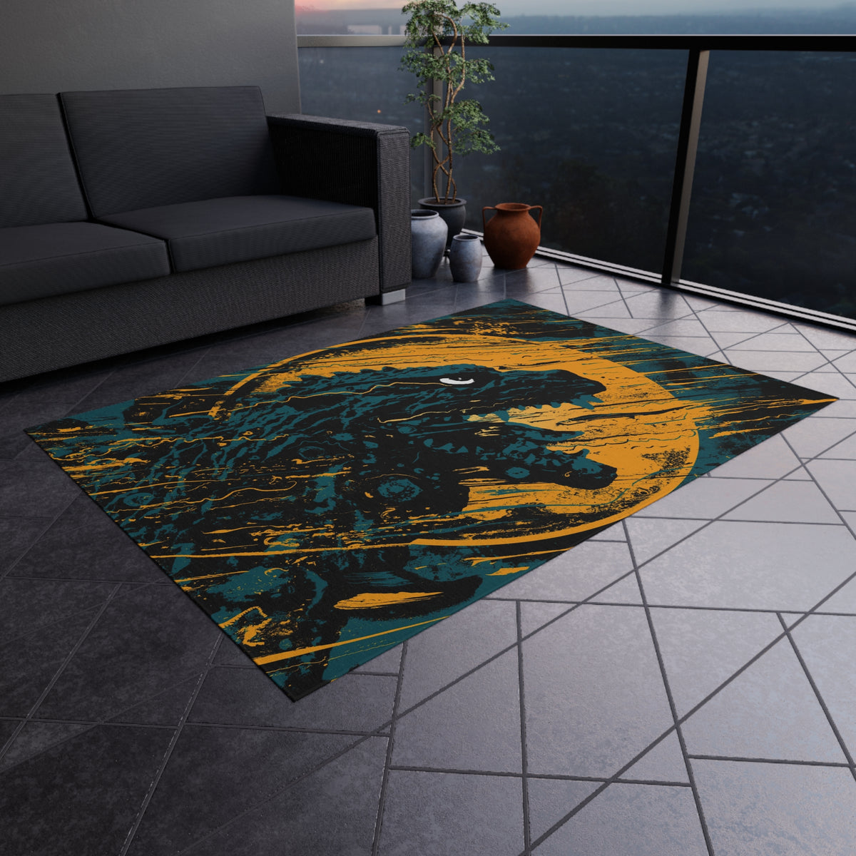 J. Bannon "Destroyer Of Worlds: Lightning" Indoor / Outdoor Rug