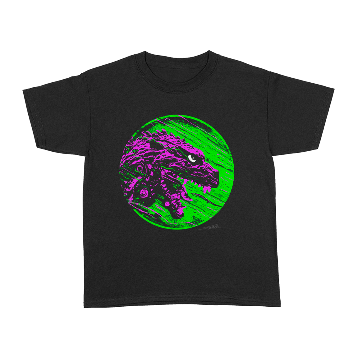 J. Bannon “Destroyer of Worlds: Purple & Green” Kids Black T-Shirt